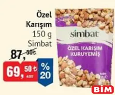 SİMBAT ÖZEL KARIŞIM KURUYEMİŞ 150 G